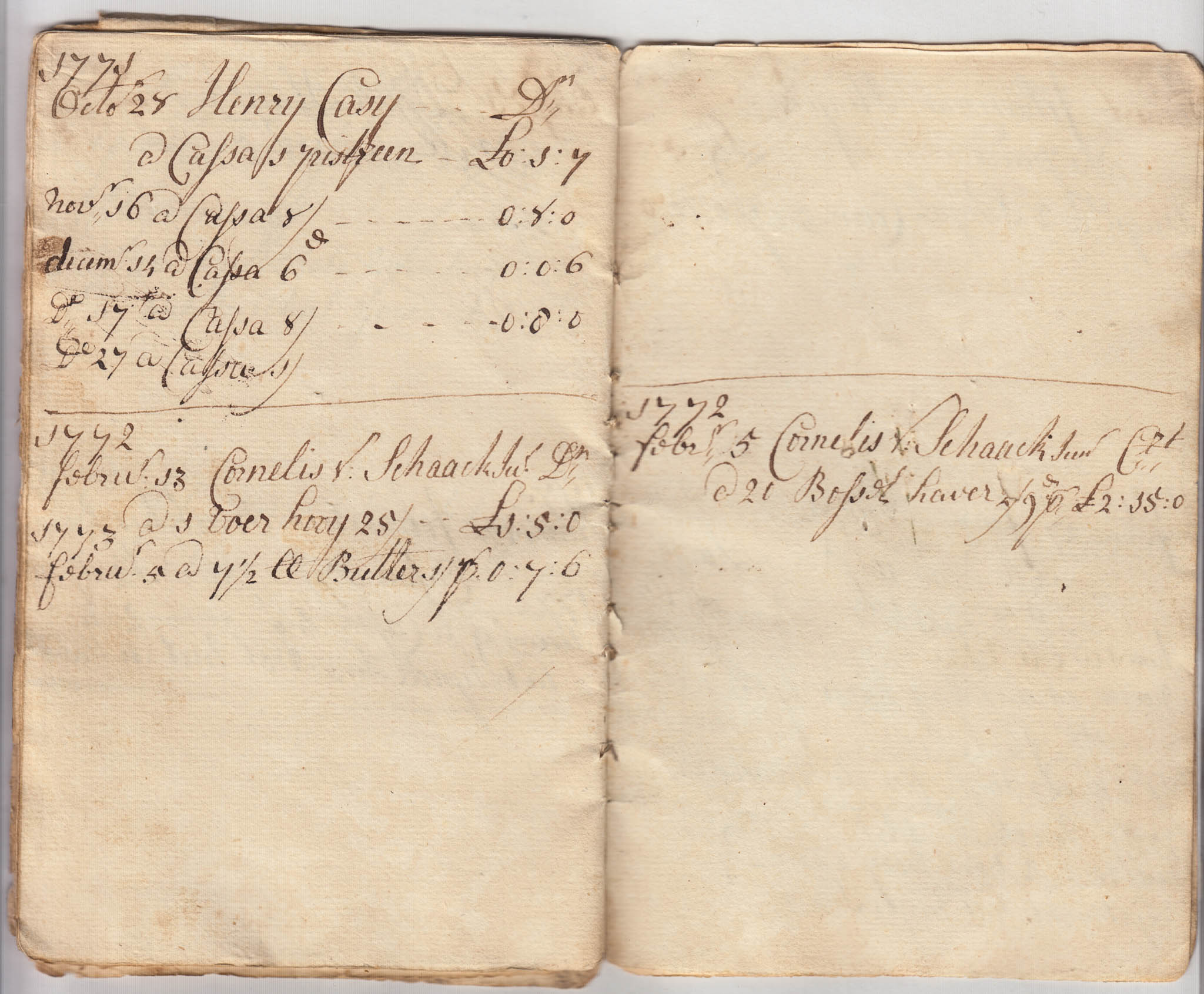 BH024 1769-1775, Account Book of Elizabeth Huyck, 30 Pages